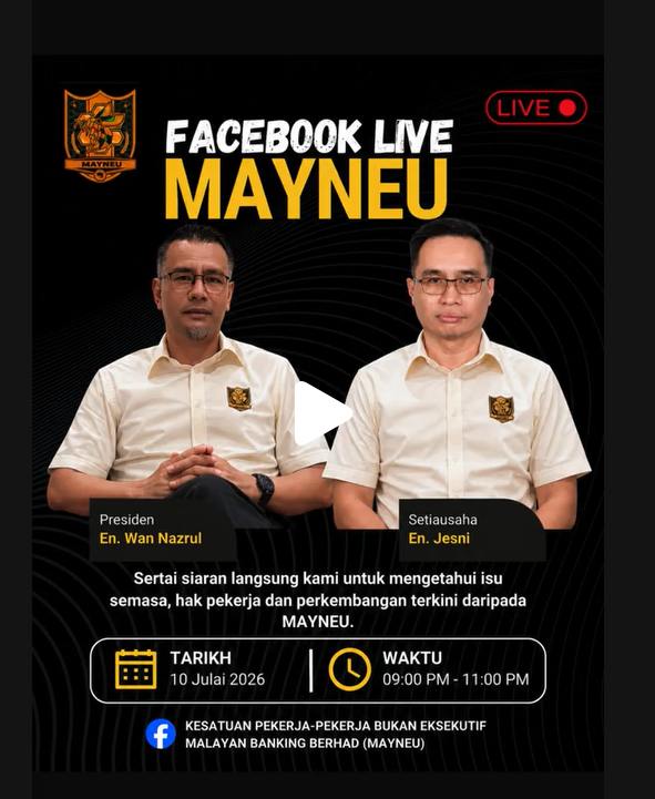 Facebook Live MAYNEU MAYNEU menjemput seluruh ahli untuk mengikuti sesi Facebook Live